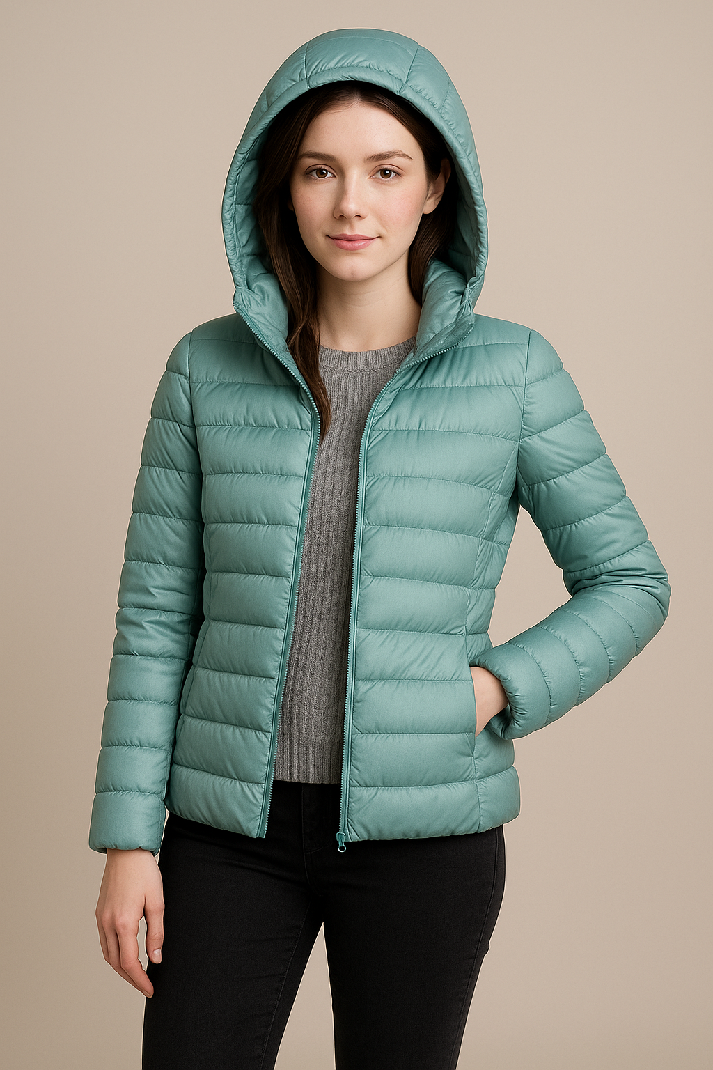 Lenka - Women's Packable Quilted Jacket with Hood