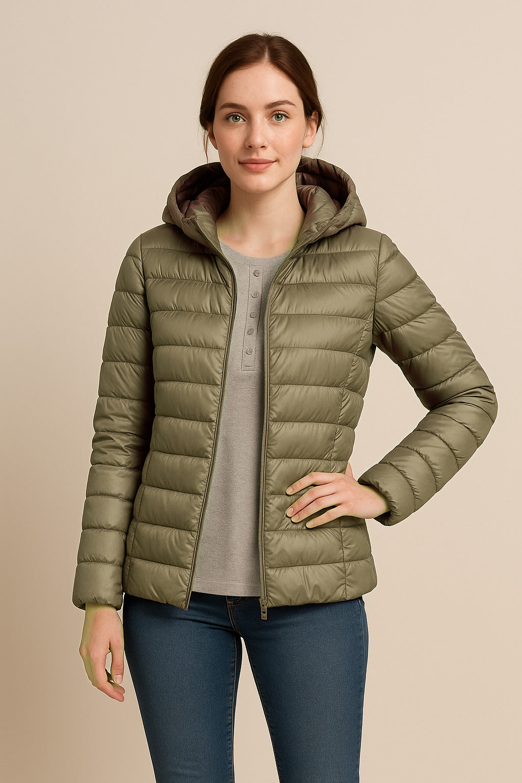 Lenka - Women's Packable Quilted Jacket with Hood