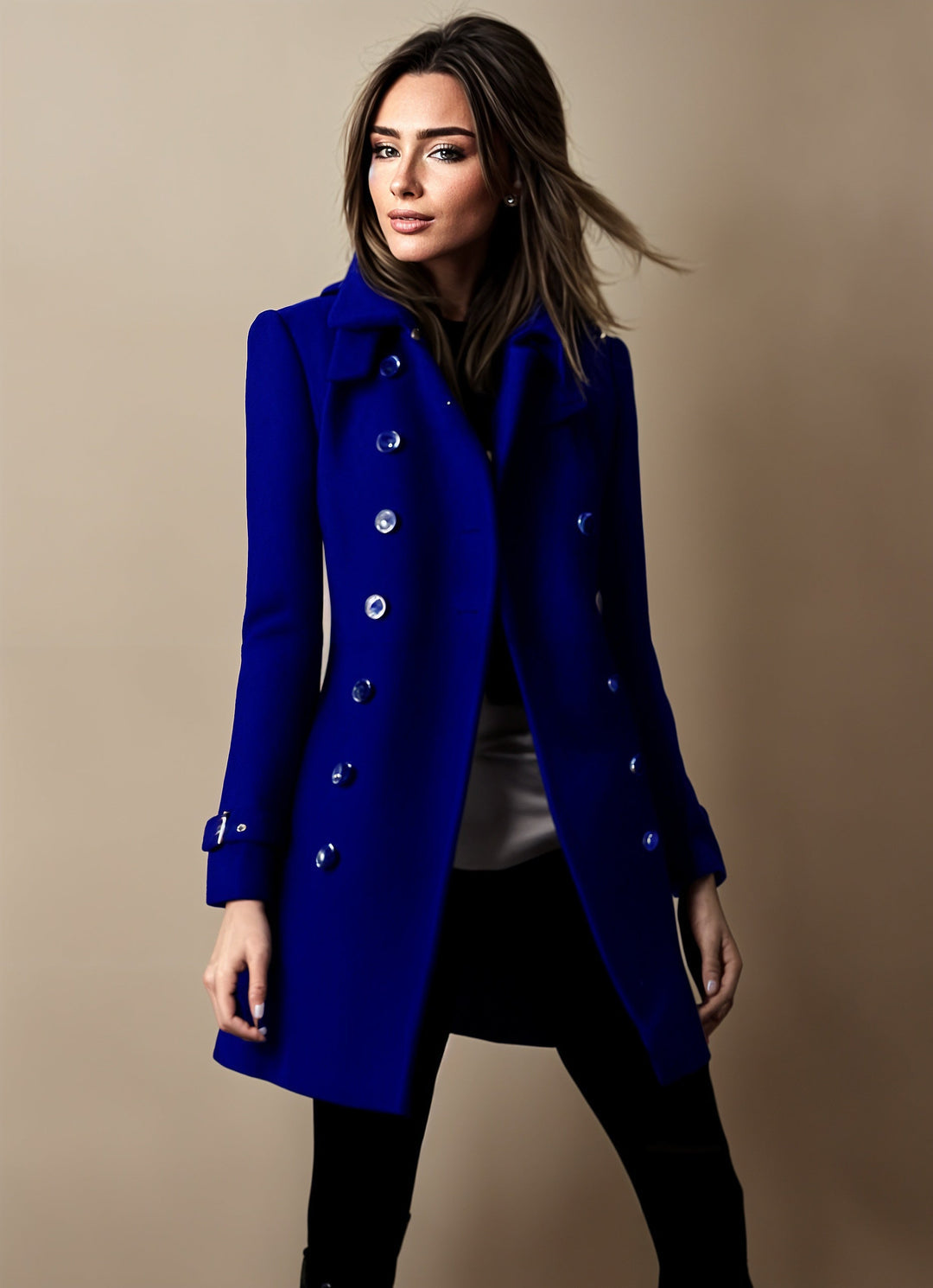 Women's Long Tailored Coat with Button Front - photo 1