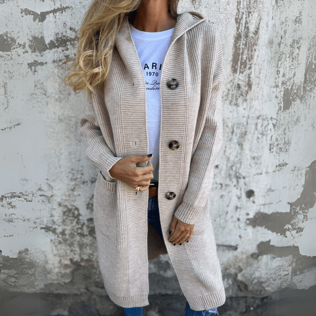 Women's Longline Button Cardigan with Front Pockets - photo 2