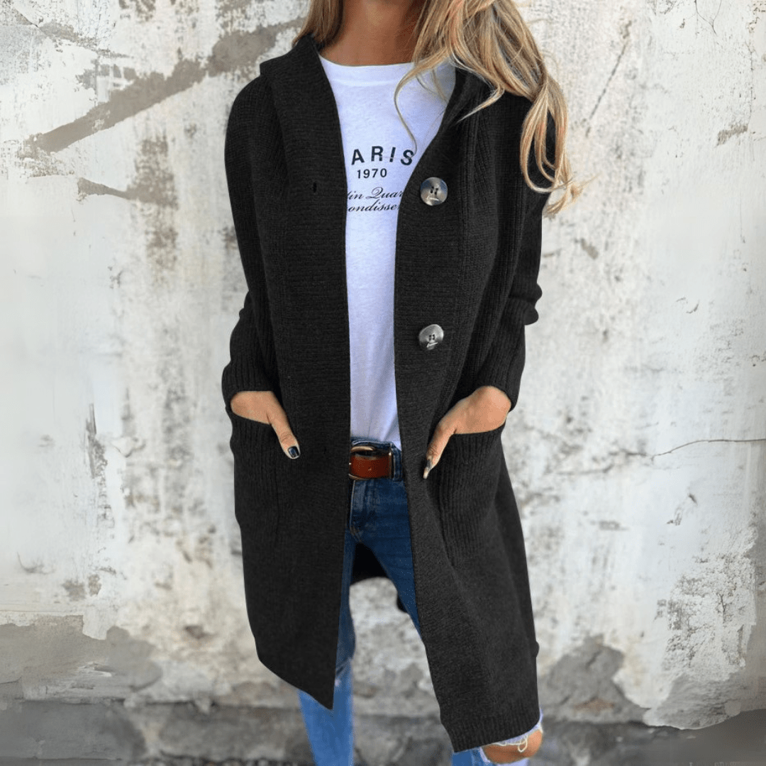 Women's Longline Button Cardigan with Front Pockets - photo 5