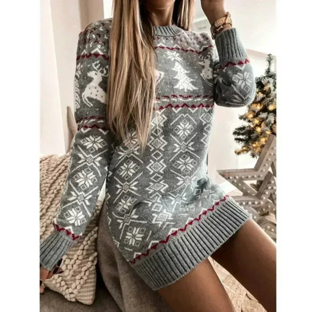 Faye - Women's Merino Wool Sweater Dress with Long Sleeves