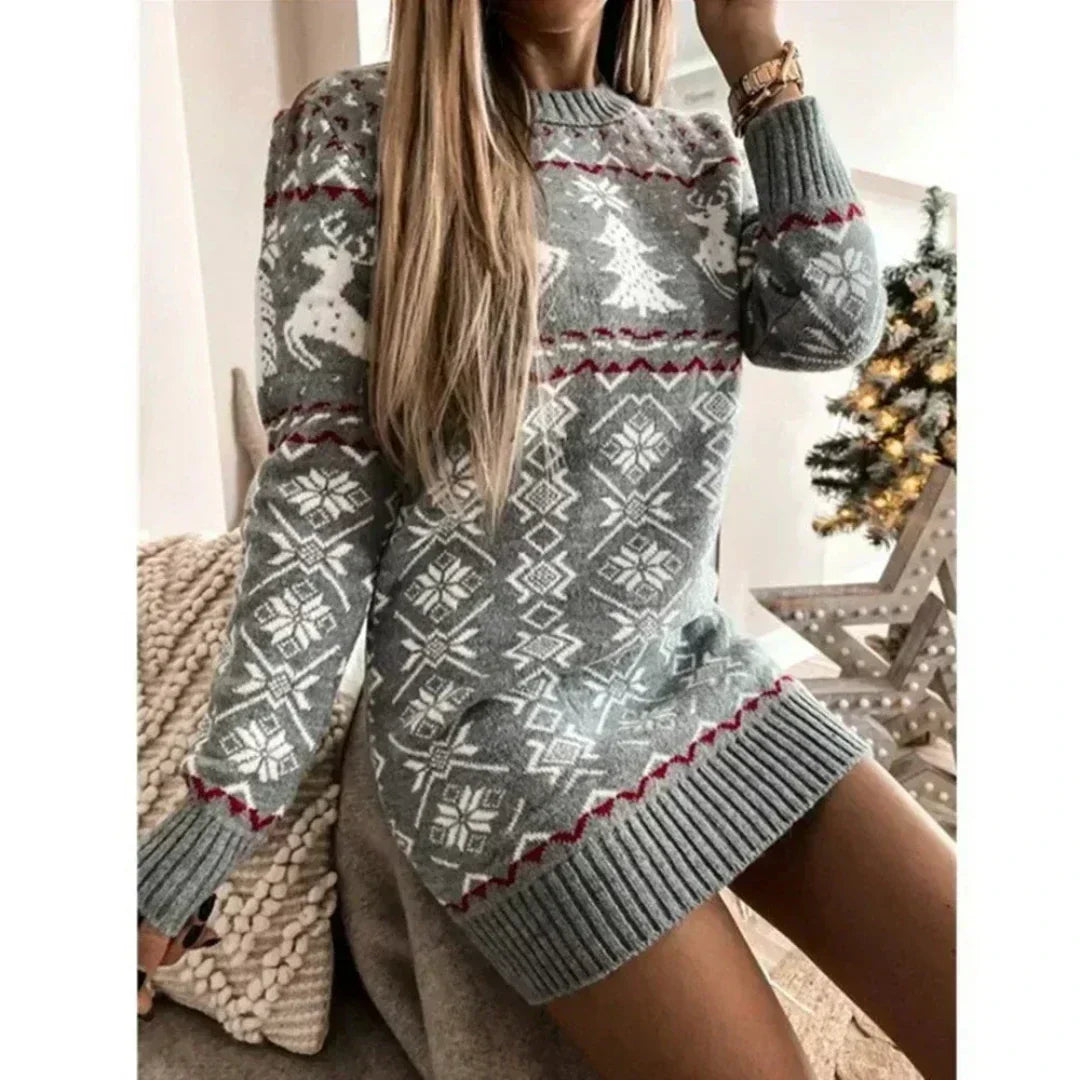 Faye - Women's Merino Wool Sweater Dress with Long Sleeves