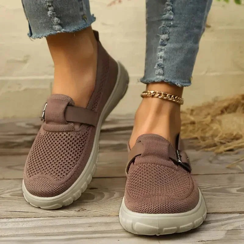 Wilda - Women's Knit Mary Jane Shoes with Adjustable Strap