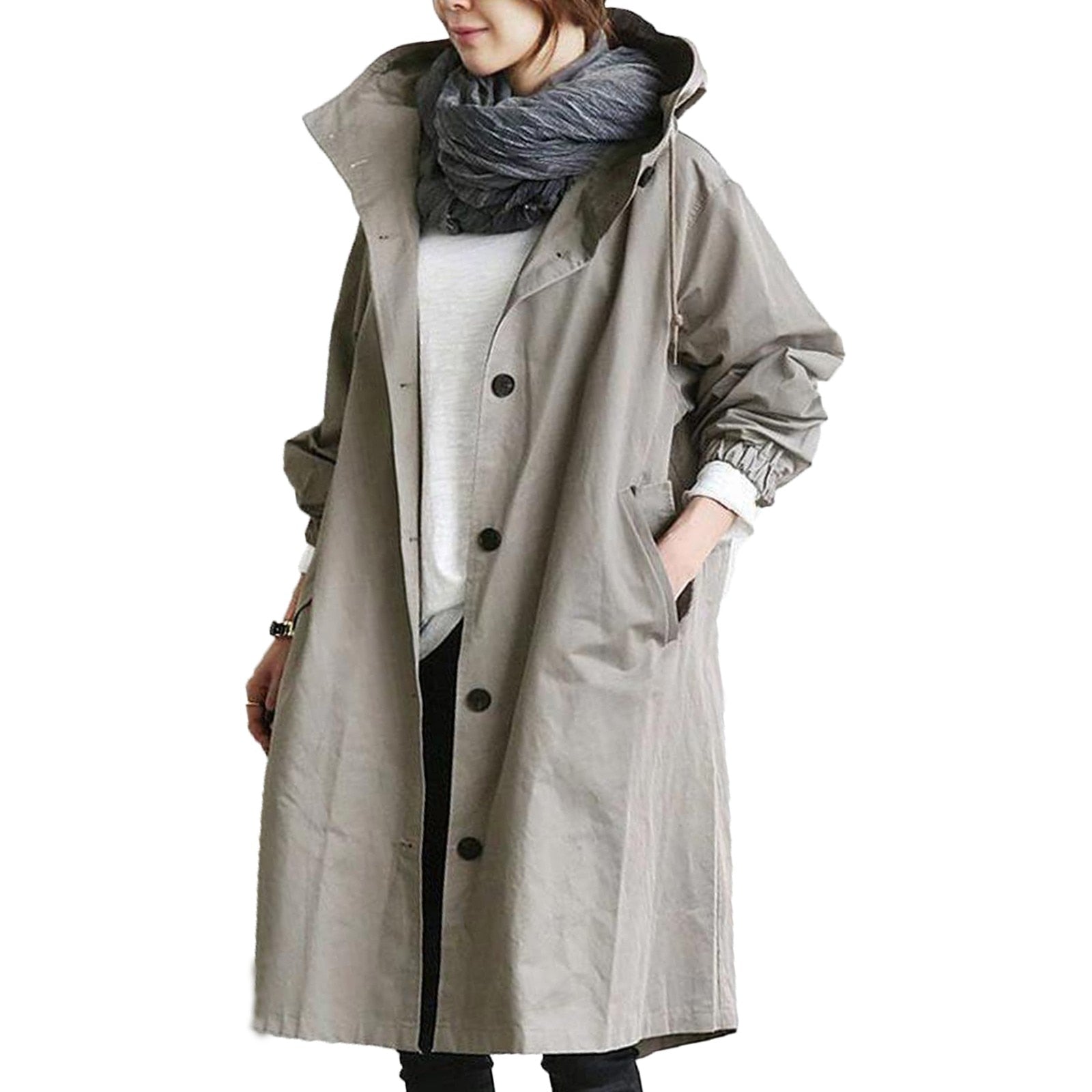 Women's Minimal Longline Coat with High Collar - photo 4