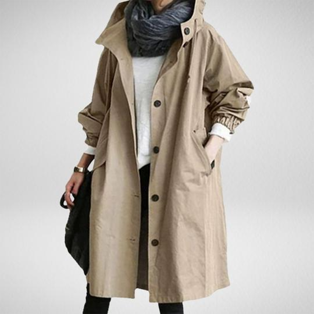 Women's Minimal Longline Coat with High Collar - photo 5