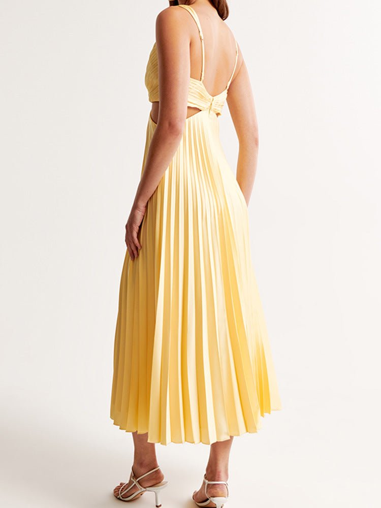 Women's Pleated Maxi Dress with Cut Out Detail - photo 4