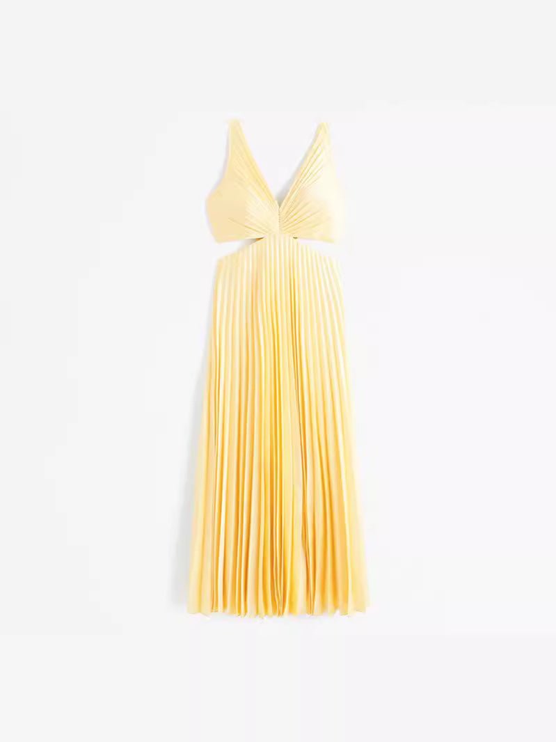 Women's Pleated Maxi Dress with Cut Out Detail - photo 6