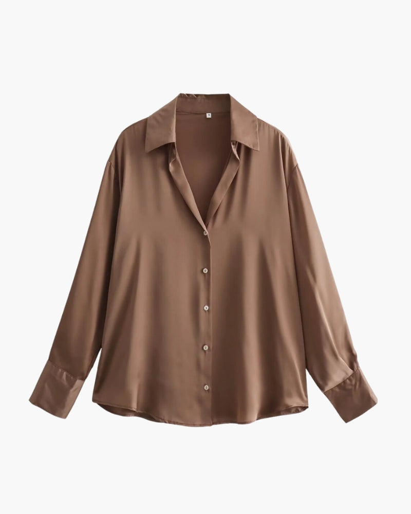 Women's Oversized Classic Shirt - Sandy Brown