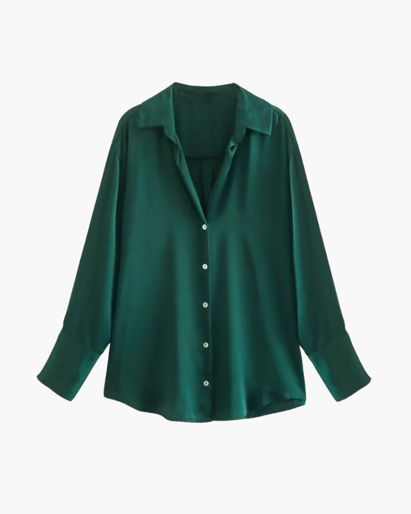 Women's Oversized Classic Shirt - Emerald Green