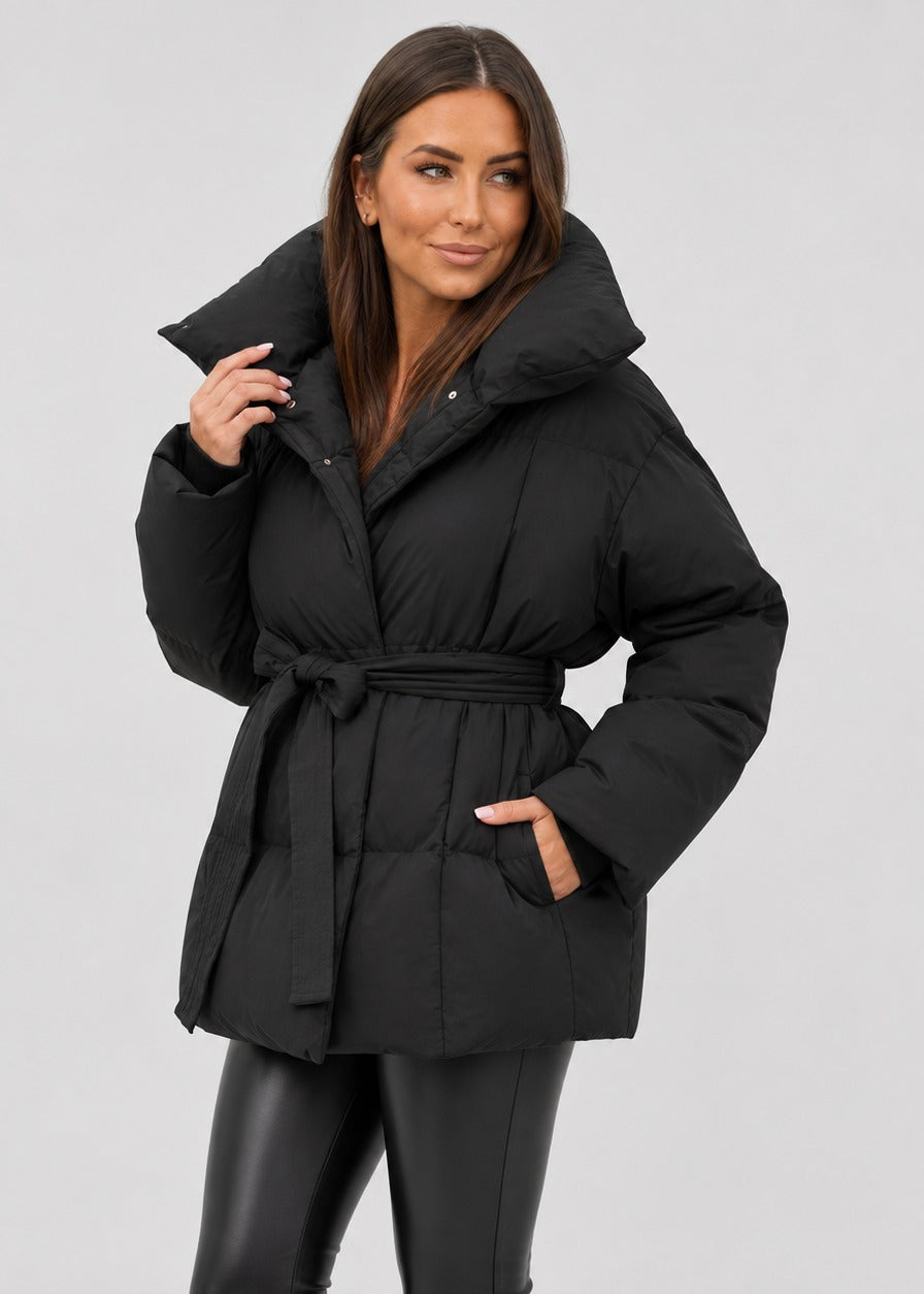 Women's Oversized Puffer Jacket with High Neck – view 2