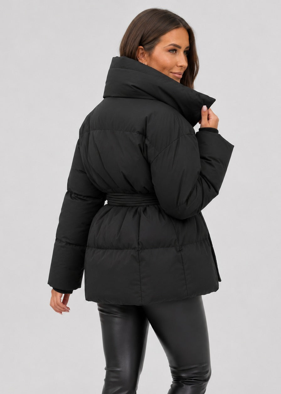 Women's Oversized Puffer Jacket with High Neck – view 3