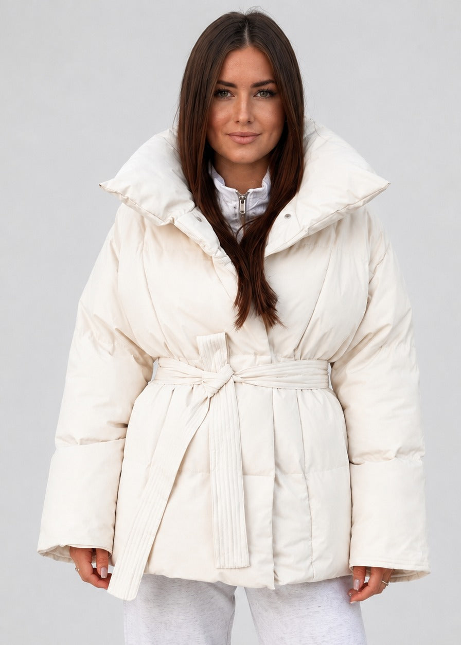 Women's Oversized Puffer Jacket with High Neck – view 7