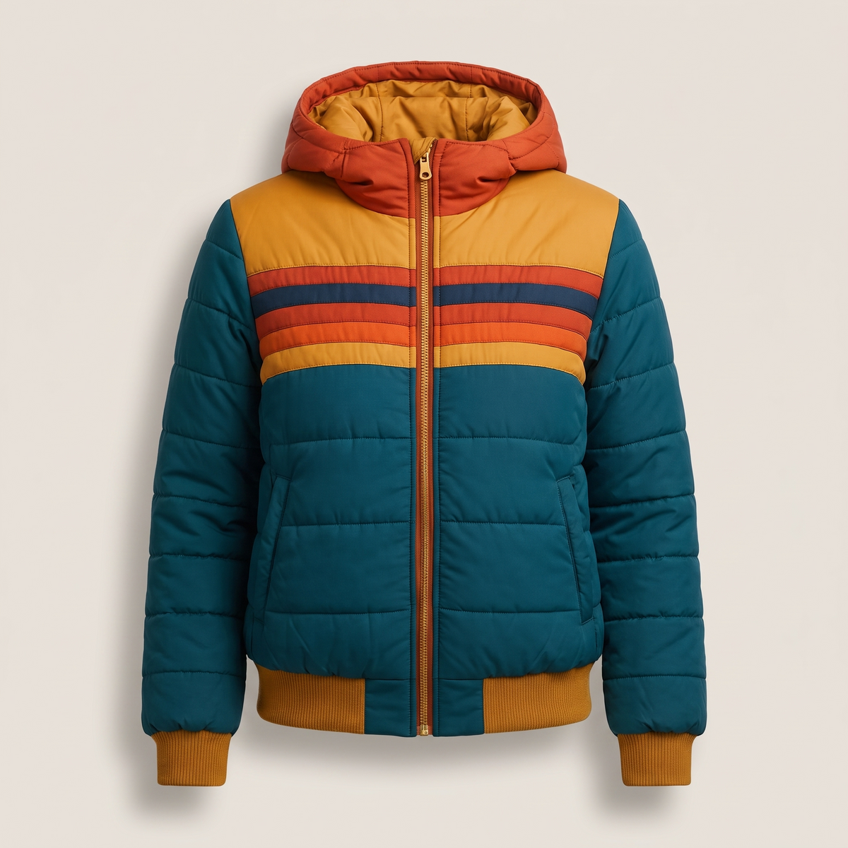 Women's Quilted Hooded Puffer Jacket - Blue