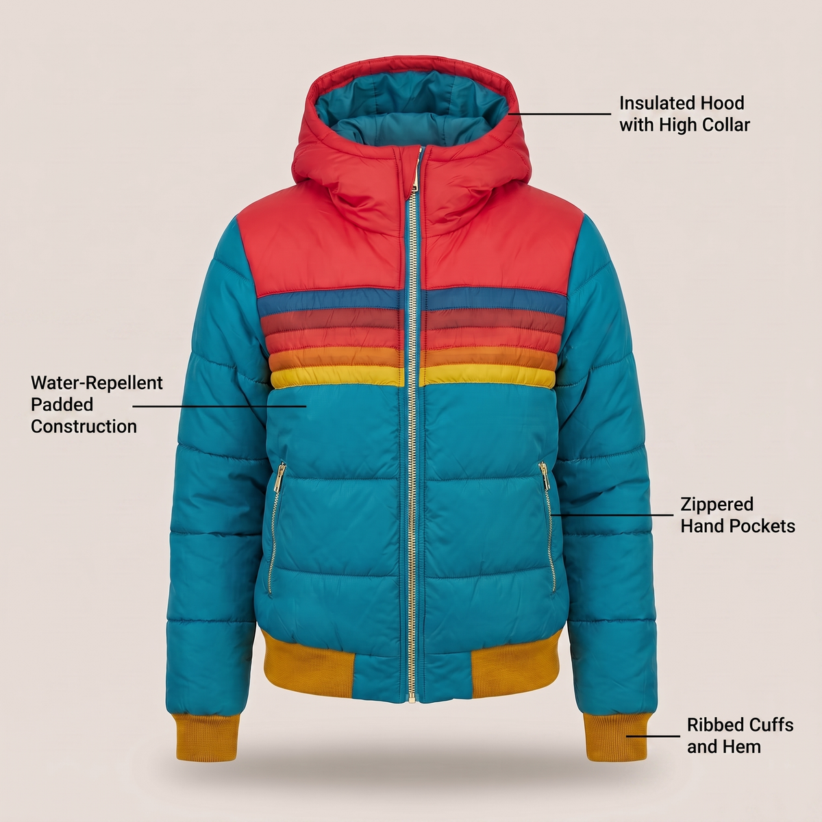 Women's Quilted Hooded Puffer Jacket