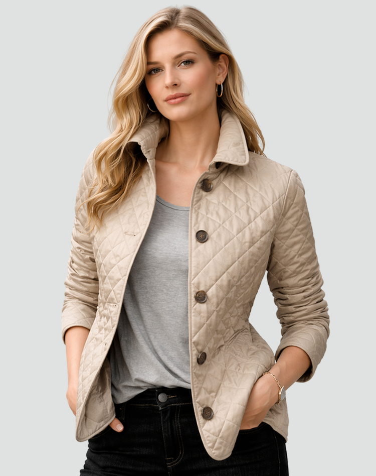 Women's Quilted Jacket Regular Fit - Khaki