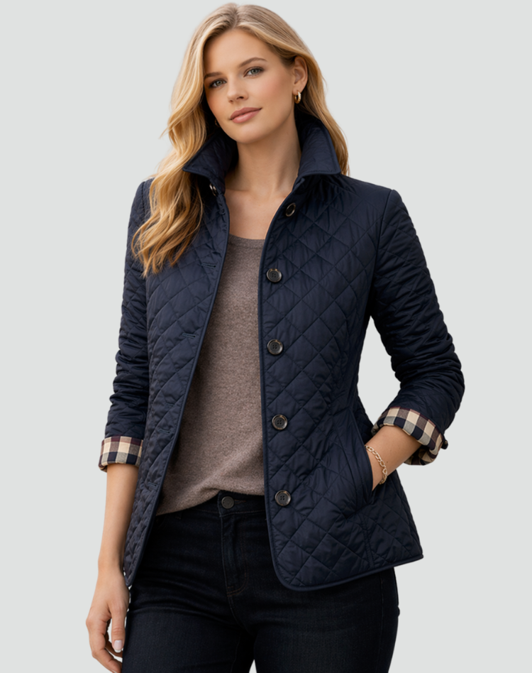 Women's Quilted Jacket Regular Fit - Navy Blue