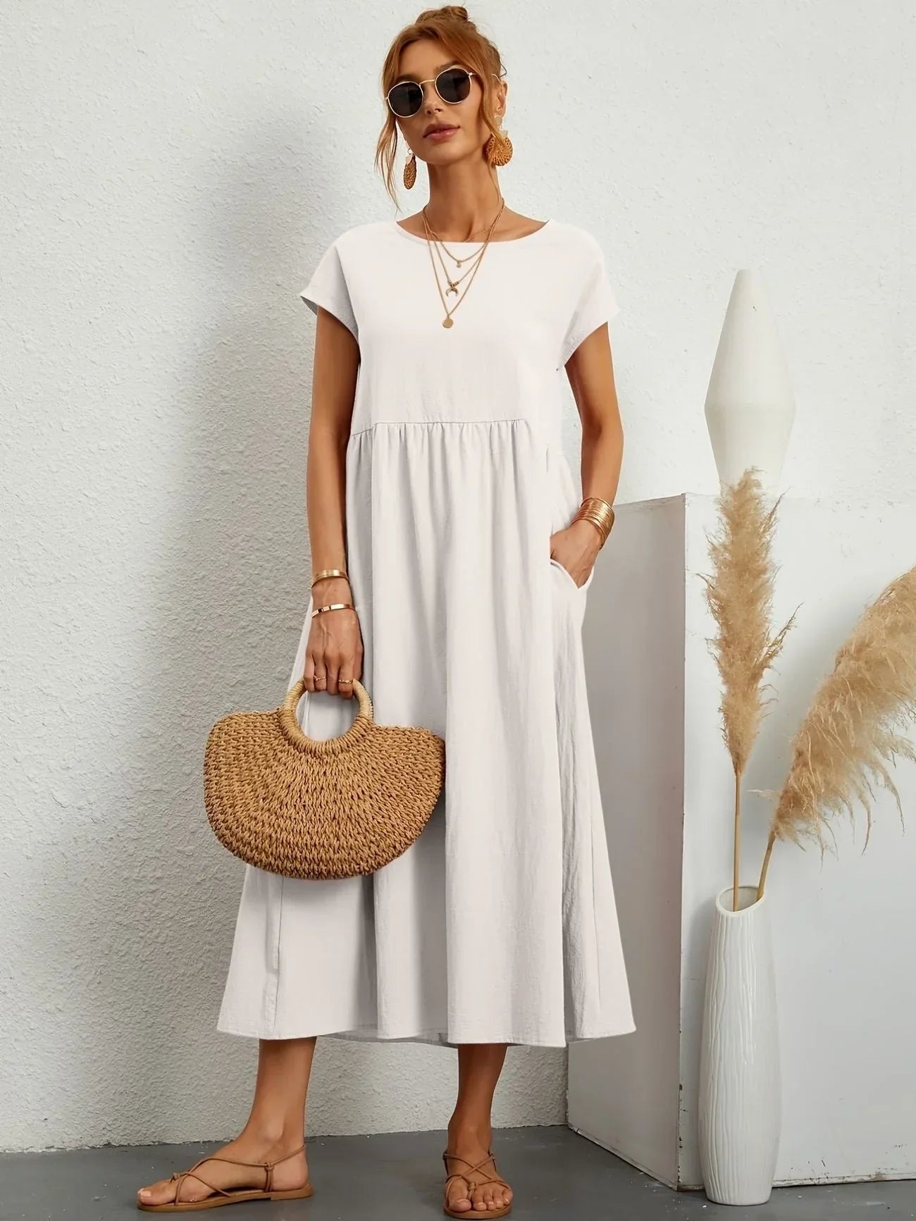 Women's Relaxed Summer Maxi Dress in Cotton Linen - photo 1