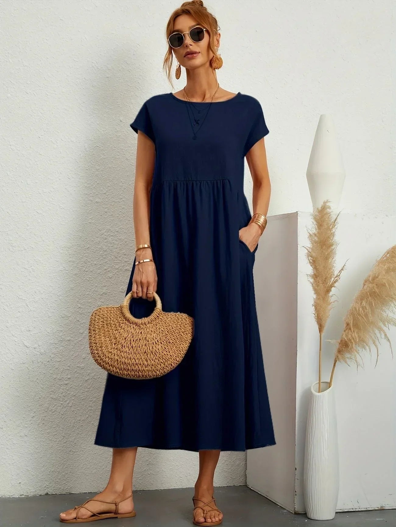 Women's Relaxed Summer Maxi Dress in Cotton Linen - photo 22