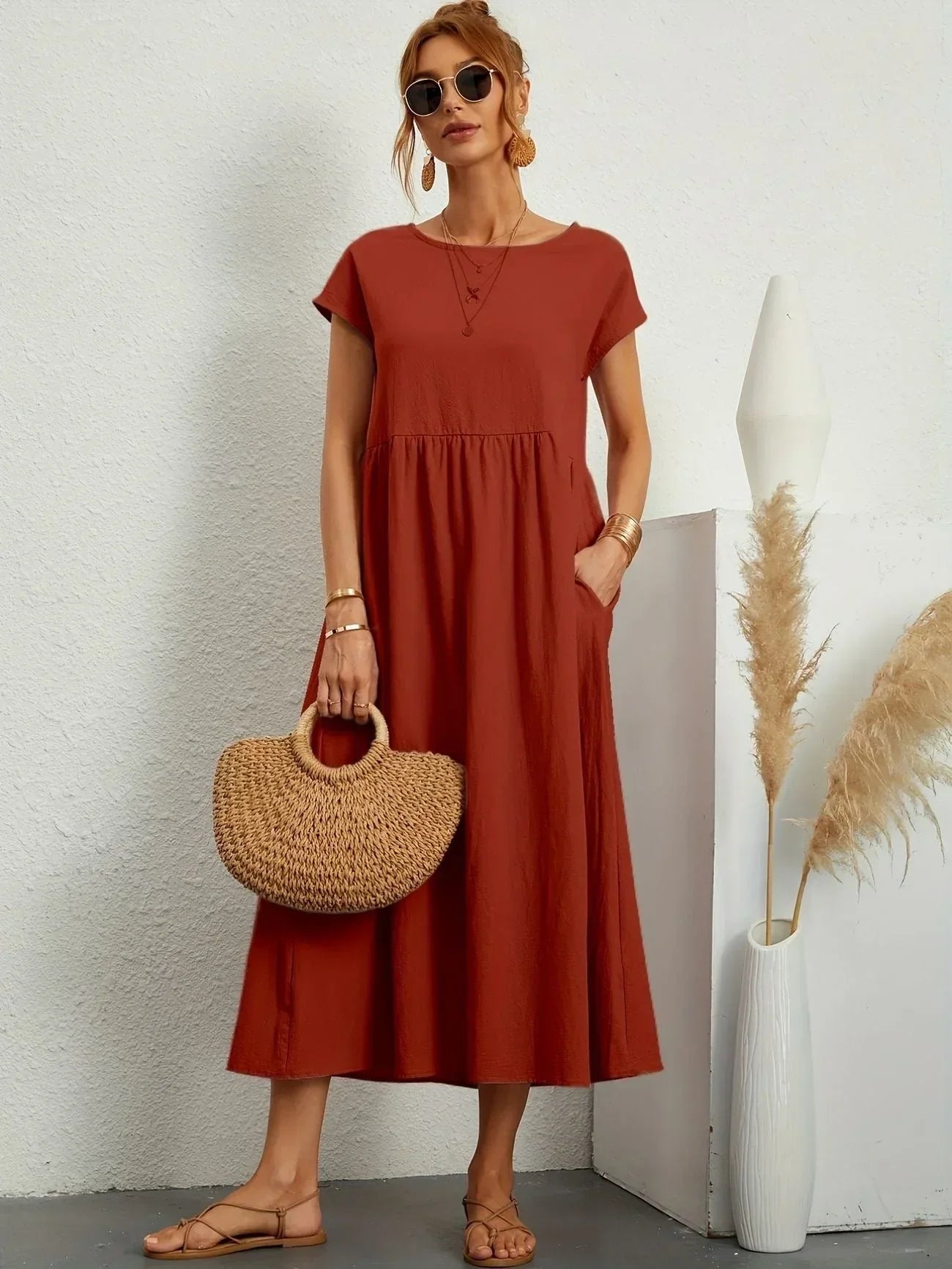 Women's Relaxed Summer Maxi Dress in Cotton Linen - photo 23