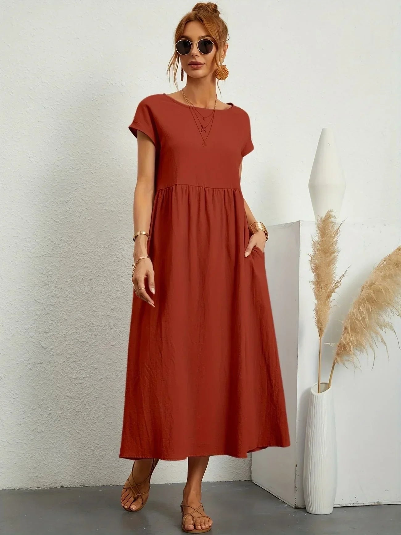 Women's Relaxed Summer Maxi Dress in Cotton Linen - photo 24