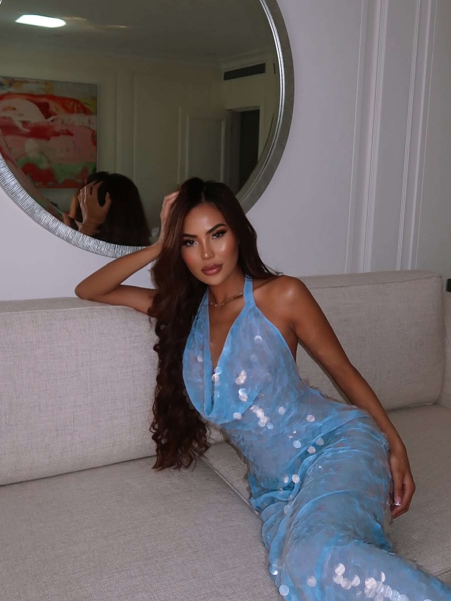 Amelia - Women's Sequin Maxi Dress for Evening Events