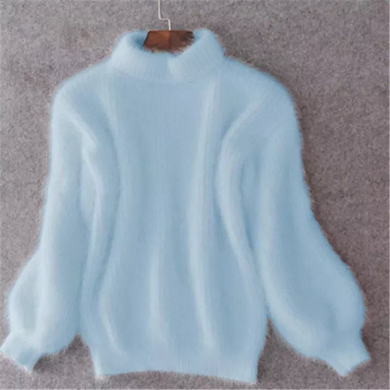 Women's Soft Knit Sweater with Stand Up Collar - photo 1