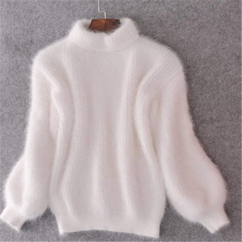 Women's Soft Knit Sweater with Stand Up Collar - photo 2