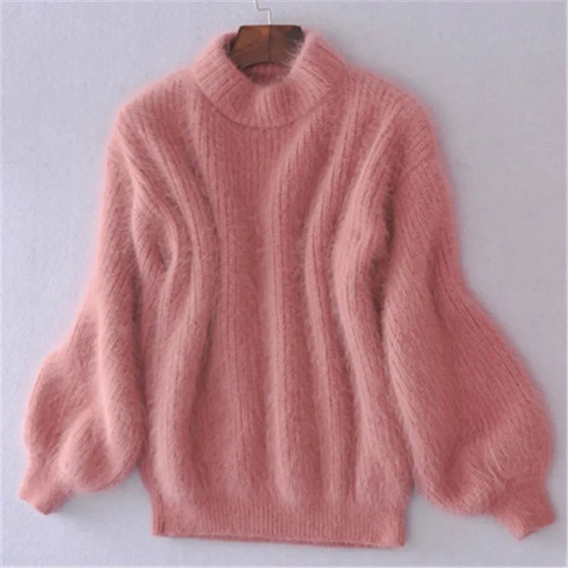 Women's Soft Knit Sweater with Stand Up Collar - photo 3