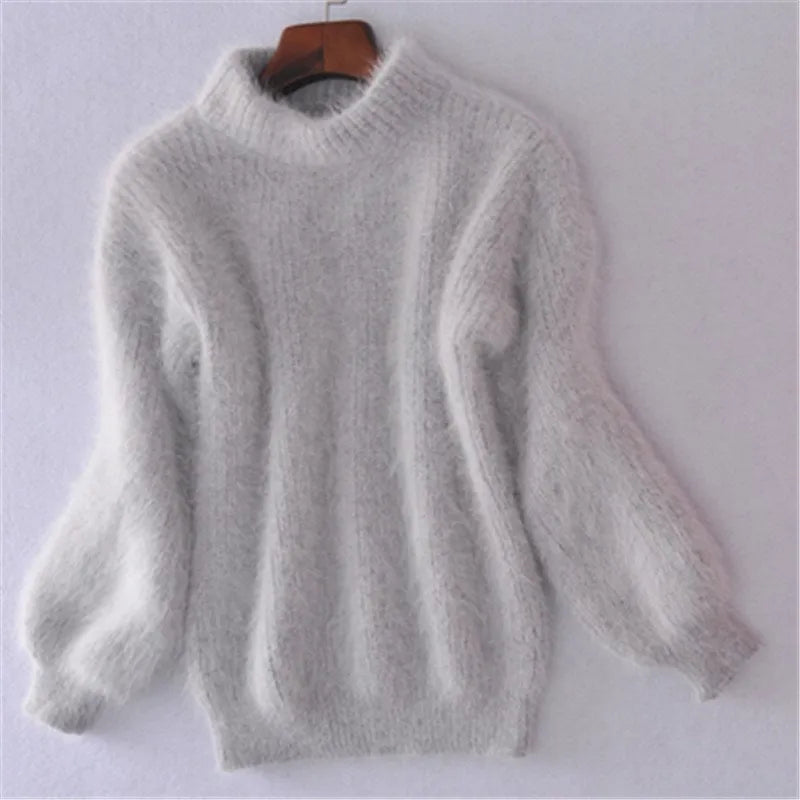 Women's Soft Knit Sweater with Stand Up Collar - photo 4
