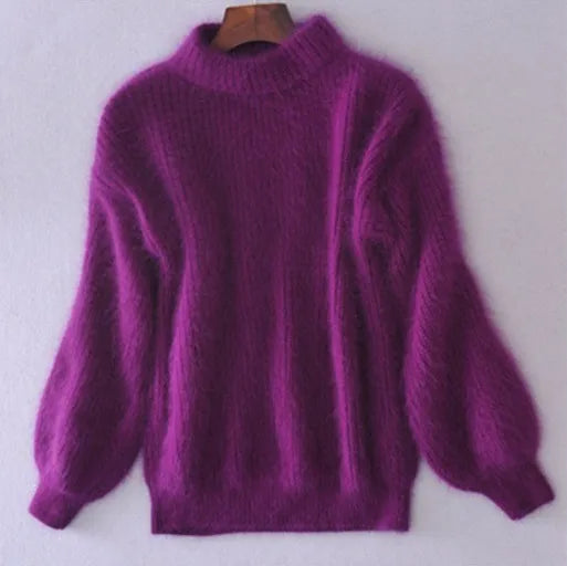 Women's Soft Knit Sweater with Stand Up Collar - photo 5