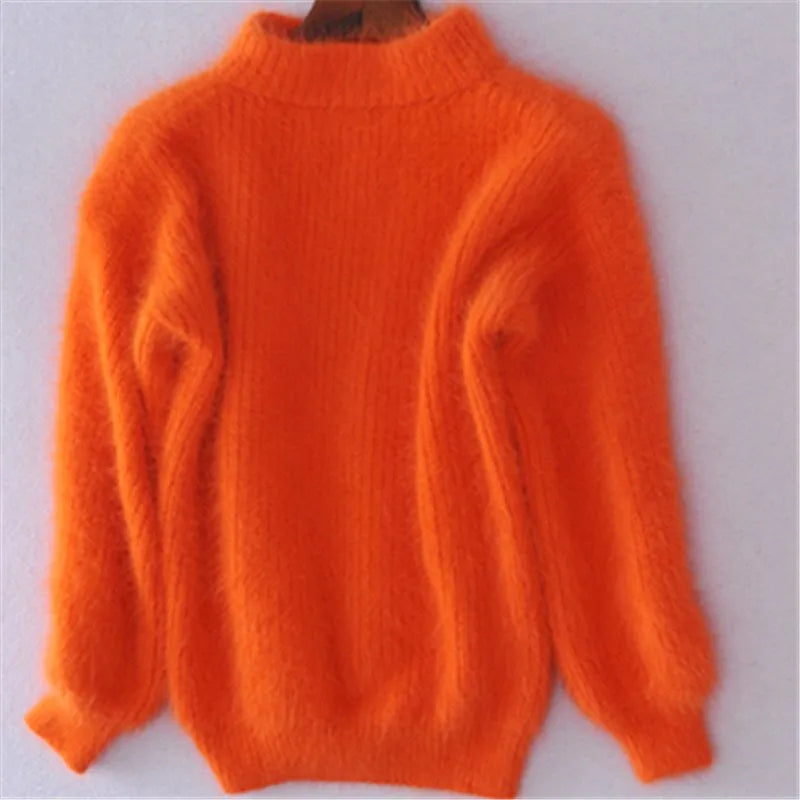 Women's Soft Knit Sweater with Stand Up Collar - photo 6