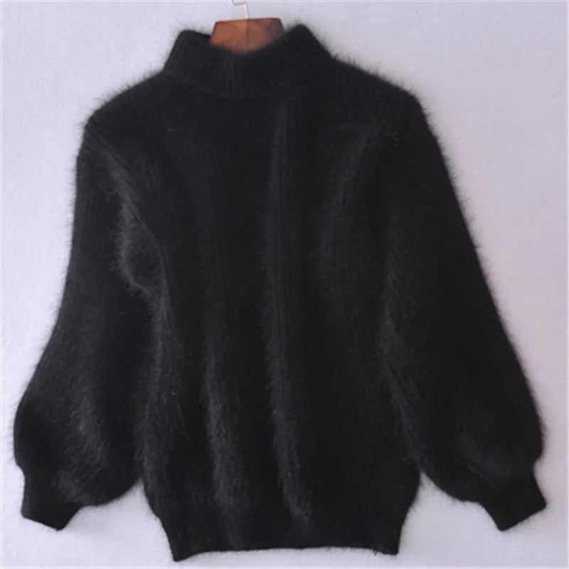 Women's Soft Knit Sweater with Stand Up Collar - photo 9