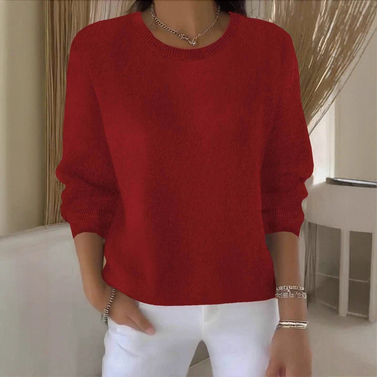 Morag - Women's Sweater with Classic Crew Neck Soft Knit - photo 1