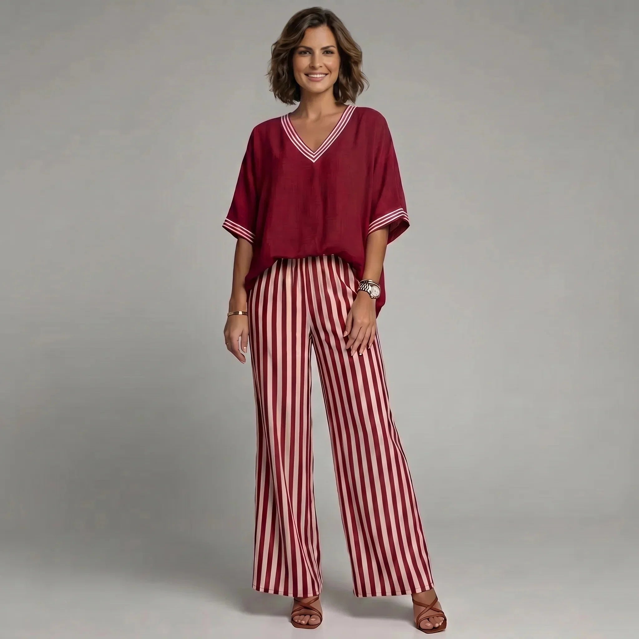 Merryn - Women's Two-Piece Set with Striped Top and Trousers - photo 1