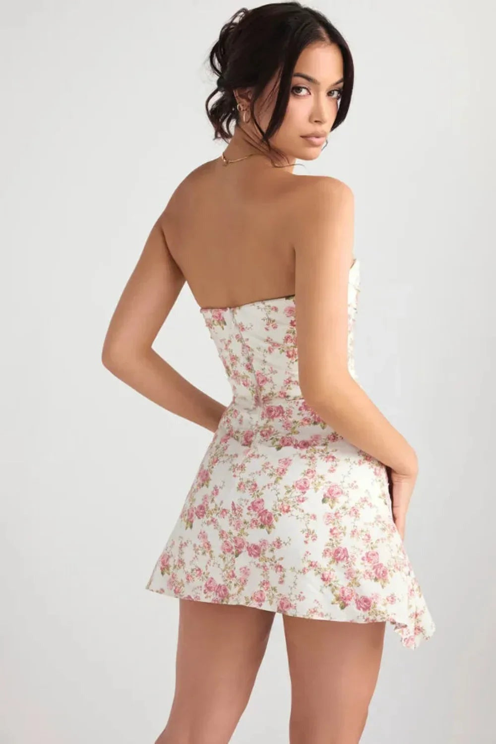 Women's Floral Strapless Corset Mini Dress - photo 3