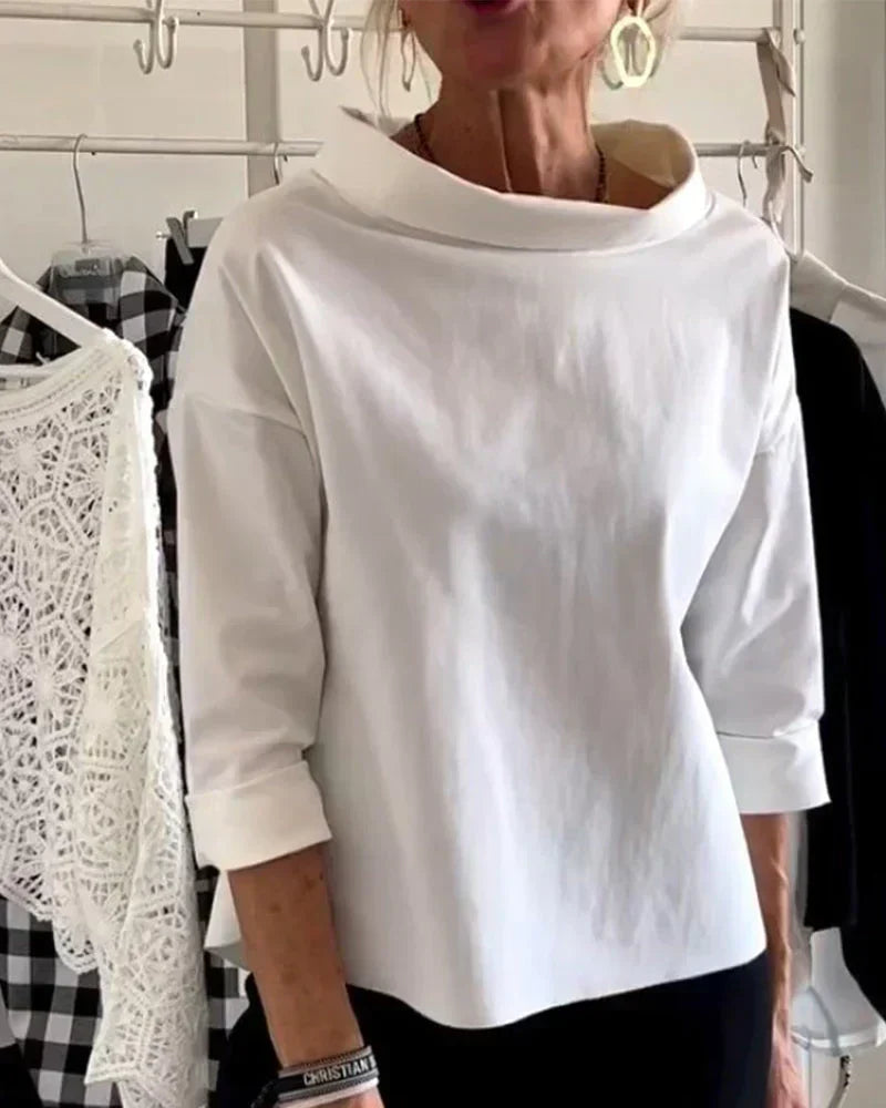 Wynifred - Women's Relaxed Top with Three-Quarter Sleeves - photo 1