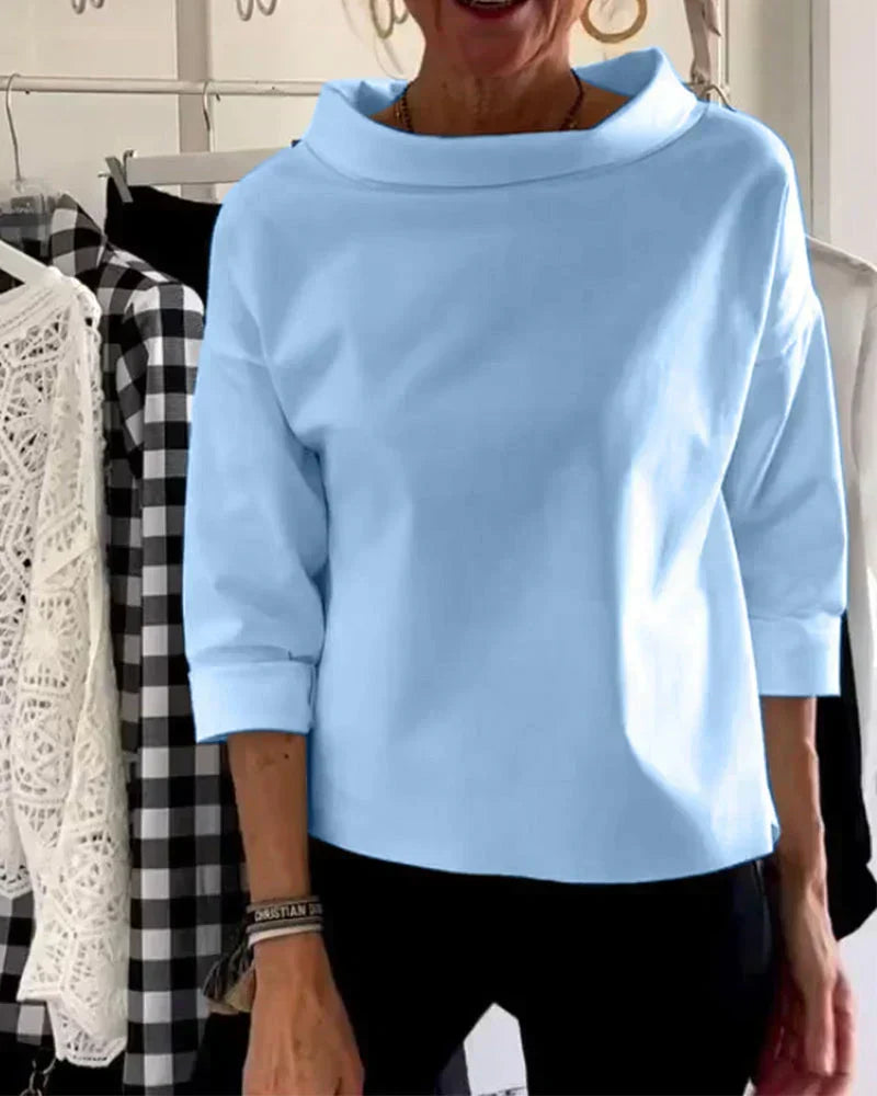 Wynifred - Women's Relaxed Top with Three-Quarter Sleeves - photo 2