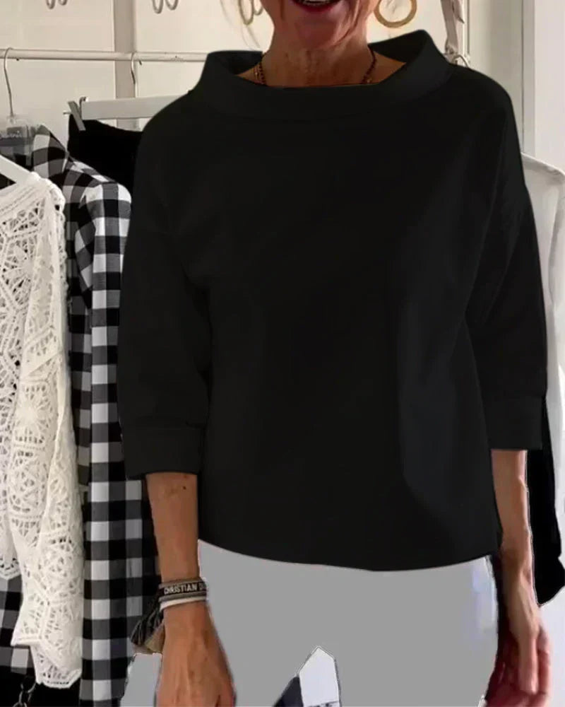 Wynifred - Women's Relaxed Top with Three-Quarter Sleeves - photo 3