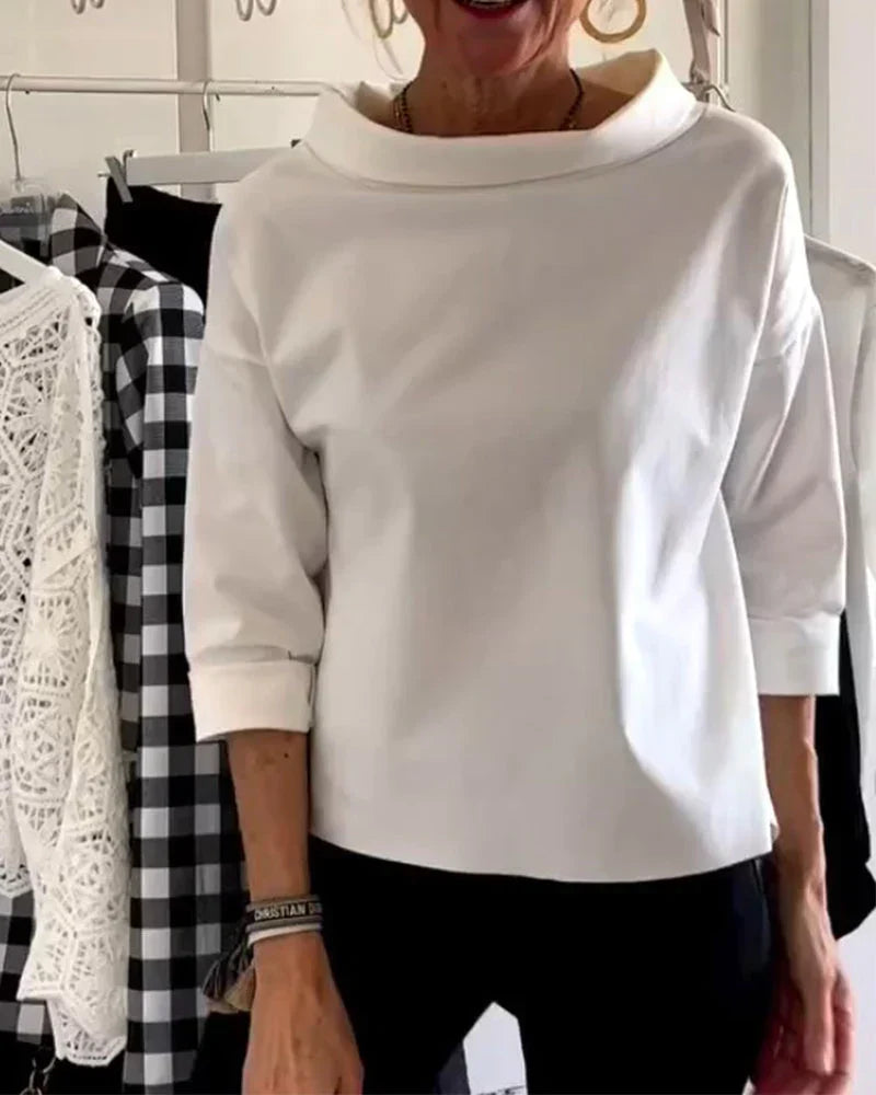 Wynifred - Women's Relaxed Top with Three-Quarter Sleeves - photo 4
