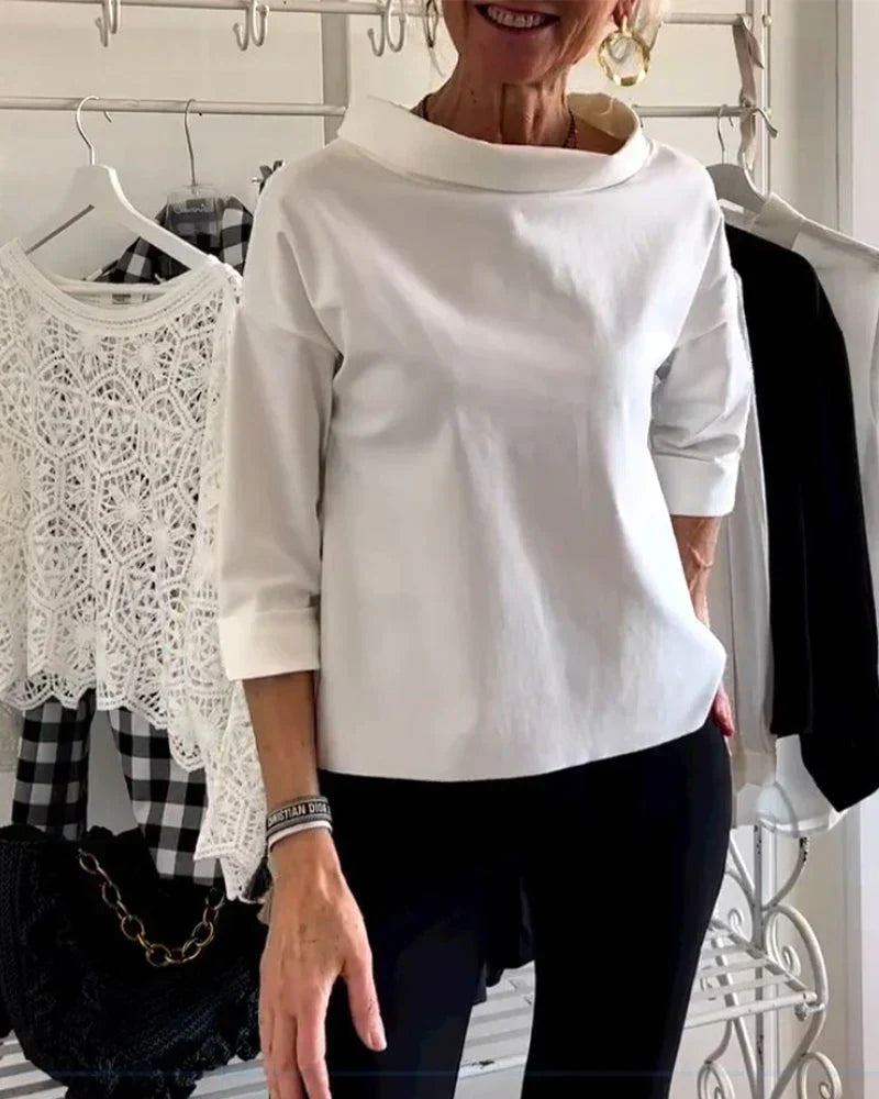 Wynifred - Women's Relaxed Top with Three-Quarter Sleeves - photo 5