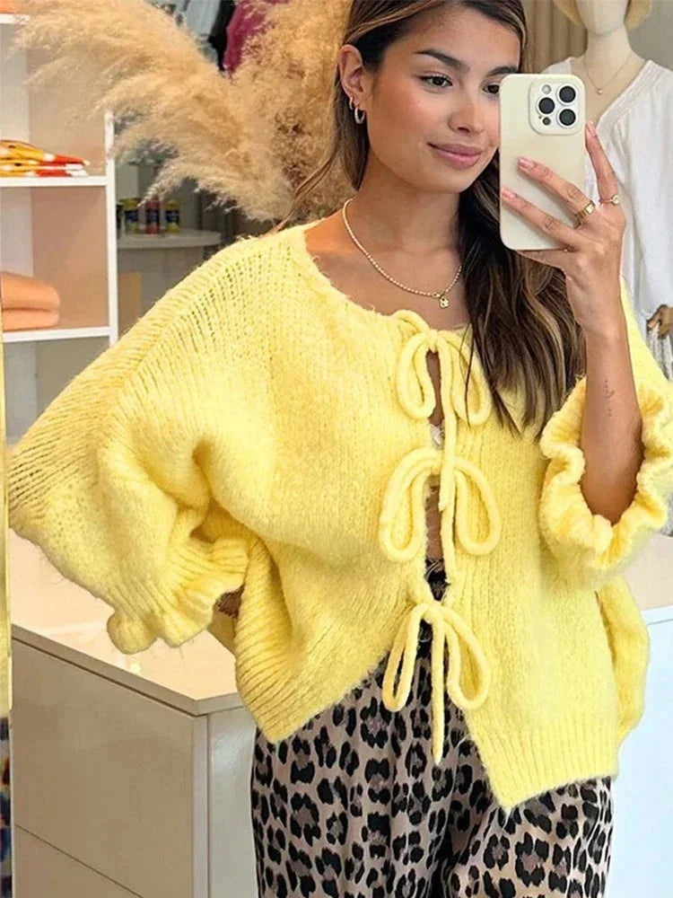 Xaviera - Women's Knitted Cardigan with Long Sleeves - photo 3