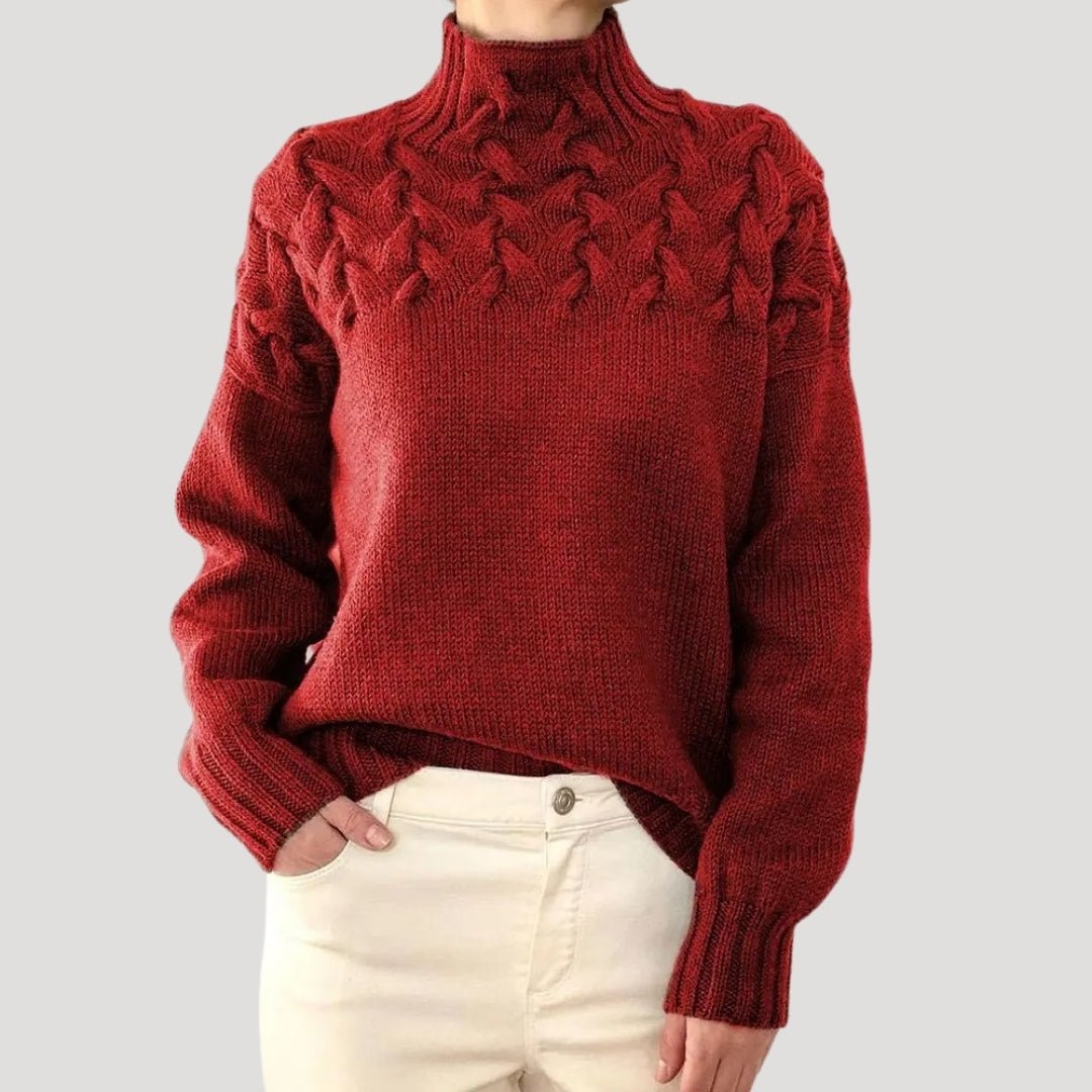 Xena - Women's Cable Knit Turtleneck Pullover Sweater - photo 10