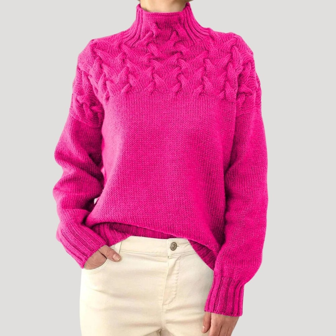 Xena - Women's Cable Knit Turtleneck Pullover Sweater - photo 4