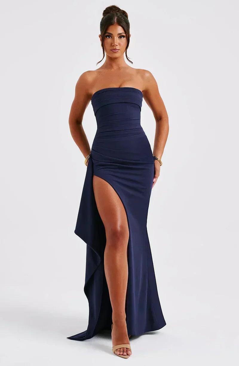 Women's Twisted Maxi Dress with Off-Shoulder Design - photo 1